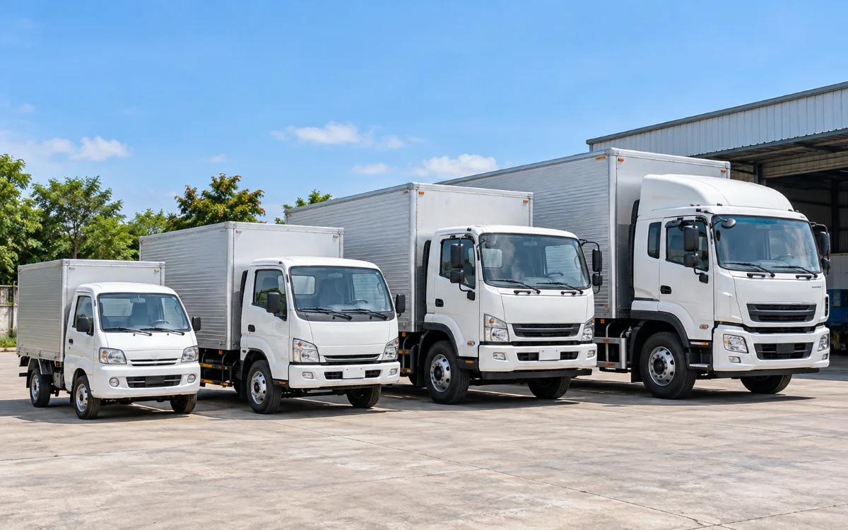 Các cỡ xe tải từ 500kg đến 5 tấn